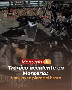 #monteria | En la madrugada del domingo 30 de marzo, un grave accidente de tránsito ocurrió en el puente de la 29 con avenida Circunvalar en Montería. Una motocicleta, conducida por Omar David Romero Pérez, de 27 años, impactó contra un poste mientras se desplazaba a alta velocidad en sentido norte-sur. Como consecuencia, su esposa, Wendy Liliana Mercado Díaz, de 21 años, perdió uno de sus brazos de manera instantánea debido a la gravedad del impacto. Ambos fueron trasladados con rapidez a la Cl