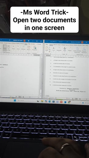 854K views · 7.5K reactions | Paano mag-open ng dalawang document ng sabay sa isang screen ✅ #tutorial #msword #mswordtricks #teacherBren | TeachBren TV | Facebook