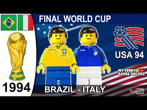 World Cup Final 1994 • Brazil vs Italy 3-2 • Penalty shootout Lego Football • Italia Brasile USA 94