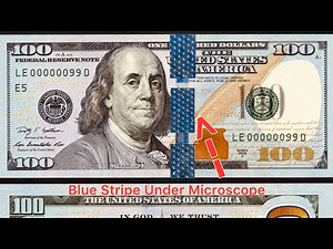 $100 Bill Security Strip Under Microscope