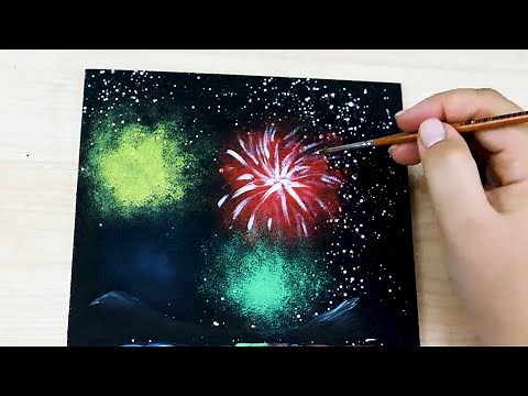 Fireworks Easy Acrylic Painting Tutorial for Beginners Step by Step