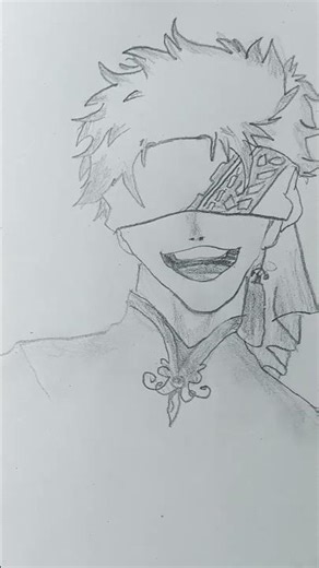 Blindfolded Anime Boy ✨drawing by Ayat #littleartistayat #shortvideo #sketch