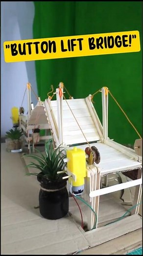 DIY Popsicle Stick Bridge with Motor Lift! 🚀 | Amazing Mini Engineering Project