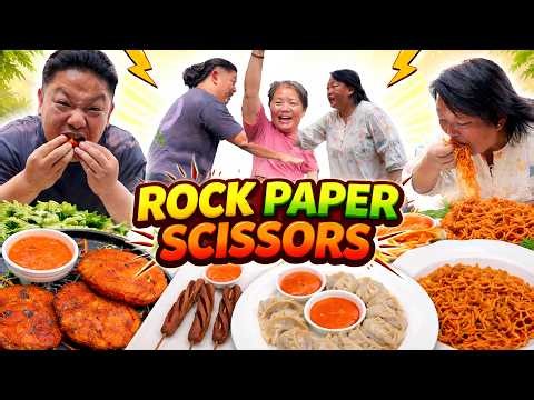 ROCK PAPER SCISSOR GAME WITH AMA 😁 GILO CHATPATEY🌶️SPICY NOODLE🥵ALU CHOP,MOMO🥟