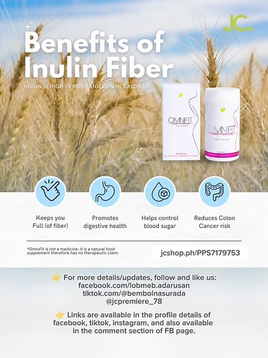 Inulin powder is a dietary fiber that offers a range of health benefits. Consuming it can 𝙞𝙢𝙥𝙧𝙤𝙫𝙚 𝙙𝙞𝙜𝙚𝙨𝙩𝙞𝙤𝙣, 𝙖𝙨𝙨𝙞𝙨𝙩 𝙞𝙣 𝙙𝙞𝙖𝙗𝙚𝙩𝙚𝙨 𝙢𝙖𝙣𝙖𝙜𝙚𝙢𝙚𝙣𝙩, 𝙖𝙞𝙙 𝙞𝙣 𝙬𝙚𝙞𝙜𝙝𝙩 𝙡𝙤𝙨𝙨, 𝙖𝙣𝙙 𝙥𝙧𝙤𝙢𝙤𝙩𝙚 𝙜𝙪𝙩 𝙝𝙚𝙖𝙡𝙩𝙝 by nourishing colon cells. OmniFit is a dietary supplement that contains only the purest chitosan from Iceland and inulin fiber. 𝘋𝘪𝘴𝘤𝘭𝘢𝘪𝘮𝘦𝘳: 𝘖𝘮𝘯𝘪𝘍𝘪𝘵 𝘪𝘴 𝘯𝘰𝘵 𝘢 𝘮𝘦𝘥𝘪𝘤𝘪𝘯𝘦. 𝘐𝘵 𝘪𝘴 𝘢 𝘯𝘢𝘵𝘶𝘳𝘢𝘭 𝘧𝘰𝘰𝘥 𝘴𝘶�