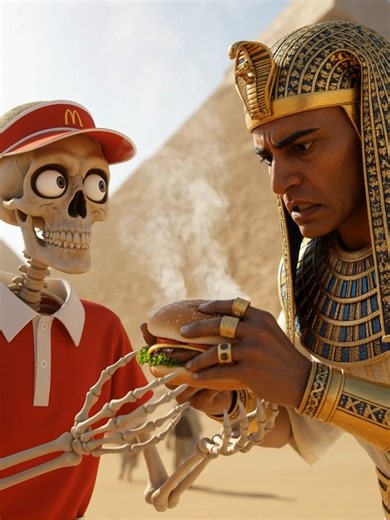 ¿Qué pasaría si llevaras McDonald's al Antiguo Egipto?🍔 #curiosidades#quepasaria #sabiasque #3d #mcdonalds