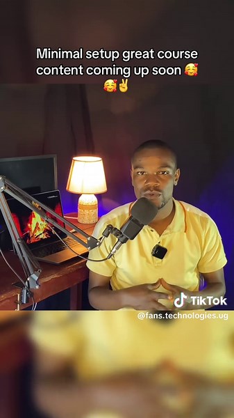 Use what you have to setup a minimal studio as u wait for the fancy and big studio setup.. #fanstechnologiesug #foryou #fyp #fanstechug #contentcreator #onlineclass #studio
