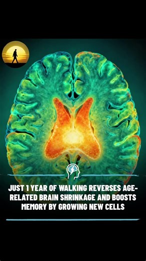 Walking may help grow your brain. 🧠 A randomized controlled trial found that moderate-intensity aerobic exercise, like brisk walking, performed consistently over one year, can actually increase the size of the hippocampus in older adults. The hippocampus is the brain region critical for memory and spatial navigation. Here's what makes this remarkable: participants who walked for 40 minutes, three times per week, showed increased hippocampal volume. Meanwhile, the control group, who only did str