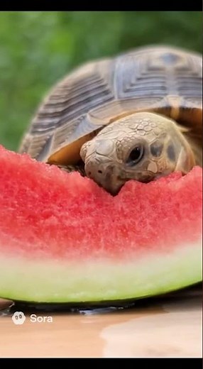 Turtle Eats Watermelon 🍉 | Super Satisfying ASMR 🐢🎧