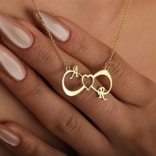 Personalized Infinity Letter Necklace, Custom Initial Infinity Necklace, Minimal Gold Jewelry, Special Gift - Etsy