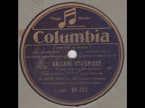 René Derval " Ballade hygiénique-tout le long des fortifications " 1931