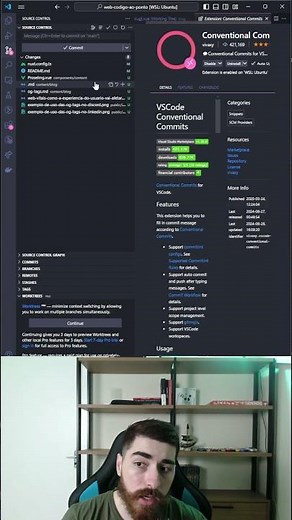 Dica de extensão no VSCODE para criar commits utilizando o padrão Conventional Commits