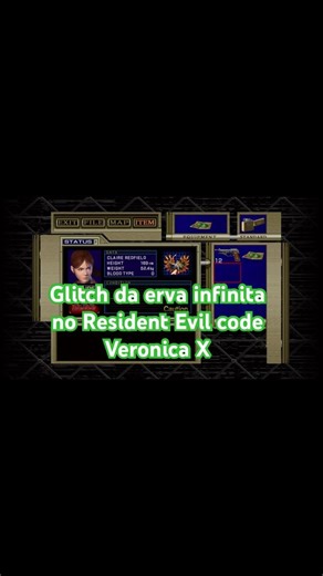 Glitch da erva Infinita no Resident evil Code Veronica x