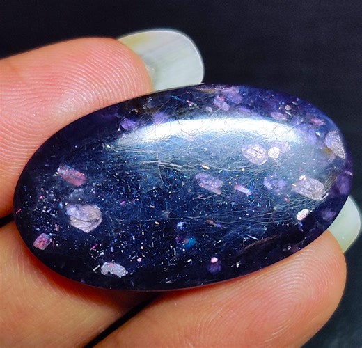 Iolite Sunstone Polished Gemstone | Blue Golden Spark Stone for Artisan Jewelry(33x20x6mm) - Etsy