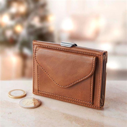 EXENTRI Leather Trifold Wallet for Men Slim RFID Wallet Minimalist Card Holder Compact Money Clip Wallet Gift for Husband Boyfriend Dad - Etsy Singapore