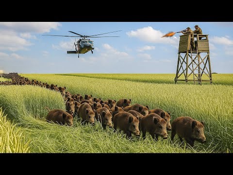 UNBELIEVABLE! Texas Farmers Use Every Means to Deal with Wild Hogs Destroying Their Farms