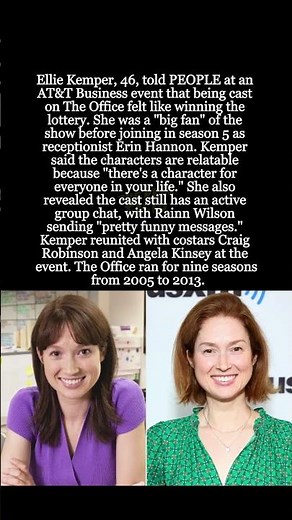 Ellie Kemper Calls The Office "The Gift of a Lifetime" #shorts #EllieKemper #TheOffice