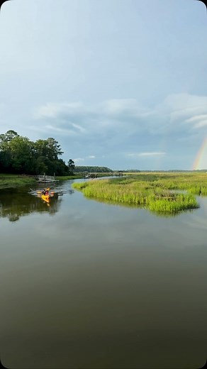 A full double rainbow over the marsh, mirrored in the water. Pure magic. 🌈 #lowcountrylife #saltmarsh Happy Friday, y’all! #rainbow #nature #lowcountryliving #charleston #goldenhour #sunset #lowcountrytide #coastalliving #blufftonsc #calm #southernliving #southcarolina #love #friday #saltwater #hiltonhead #dock #kayak #onthewater #creek #lowcountrylife #doublerainbow #rain #charlestonsc #lowcountry #marsh #saltlife #saltwatertherapy | Lowcountry Tide