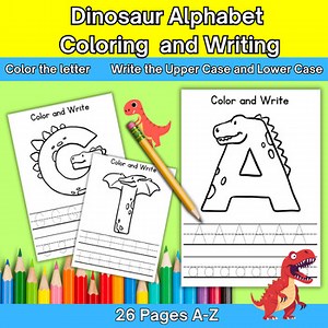 Dinosaur Alphabet Coloring Worksheets Letter Formation Practice Recognition