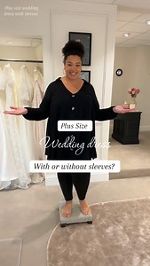 One Plus size wedding dress but is it better with or without sleeves? #plussize #plussizeweddingdress #weddingdressinspo #weddingdressshopping #plussizebride | The Bridal Suite PLUS SIZE Wedding Dress Shop