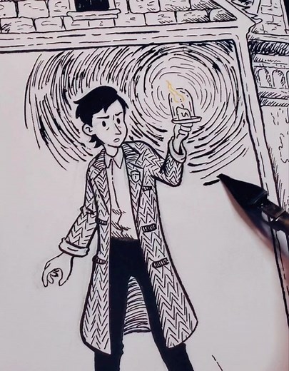 Inking the Book Cover of DEEPHAVEN