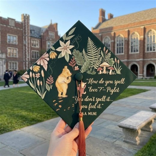 Winnie the Pooh Grad Cap Topper, Personalized Disney Graducation Cap Topper, Pooh & Piglet Cap Topper, Disney Fan Gift - Etsy