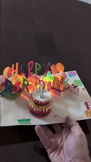 Musical Happy Birthday Cake - Lights and Sound Pop-Up Card