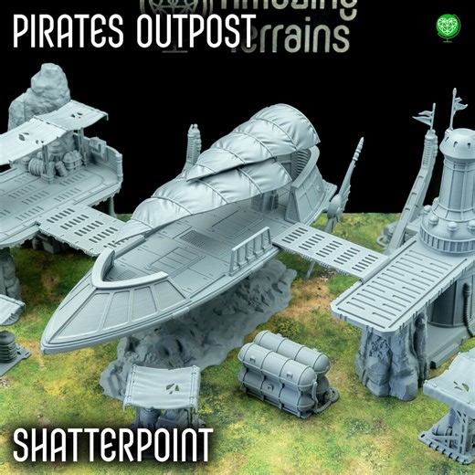 Pirates Outpost - Shatterpoint, Legion and Sci-fi 3d Printed Gaming Terrain for Whole Table - Etsy