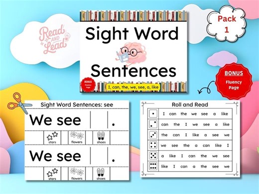 Sight Word Sentence Builder | Kindergarten Reading Printable (digital Download) - Etsy Australia