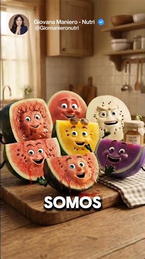 Giovana Maniero | Nutrição Comportamental on Instagram: "🍉 Você sabia que existem VÁRIOS tipos de melancia — e cada uma ajuda o corpo de um jeito diferente? Muita gente acha que melancia é tudo igual: água, doce e pronto. Mas a verdade é que cada tipo tem funções específicas no organismo, desde hidratação até circulação, visão, pele e imunidade. Nesse vídeo, as melancias se apresentam e mostram suas diferenças: 👉 a branca, rica em citrulina e ótima para preparos na panela 👉 a vermelha, clássi