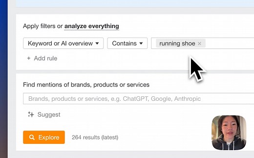 282K views · 22 reactions | NEW: Brand Radar [beta]  Optimize for AI search:  Track brand visibility in AI-generated mentions  Benchmark AI share of voice (SOV) against competitors  Win new market share from LLMs early on Try it now! | Ahrefs | Facebook
