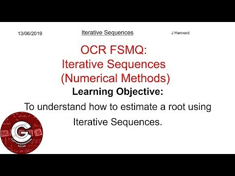 OCR FSMQ Additional Mathematics (New Spec) | Lesson 26: Iterative Sequences (Numerical Methods)