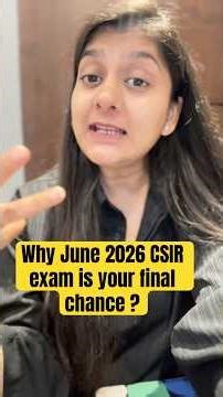 😱 June 2026 is your FINAL Attempt ? CSIR NET 2026 !