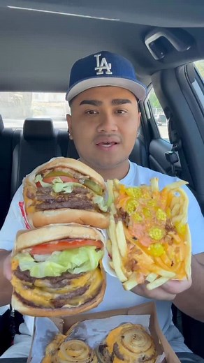 Nathan Llorin on Instagram: "Trying your In-N-Out orders! #food #foodie #foodblogger #foodstagram #foodlover #fastfood #fastfoodlife #innout #burger #cheeseburger #fries #foodreview #review #tastetest #mukbang #mukbangasmr #asmr #tasting #eating"