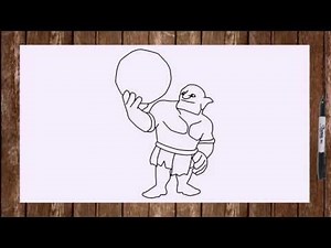 How to draw Bowler Clash of Clans characters step by step drawing process