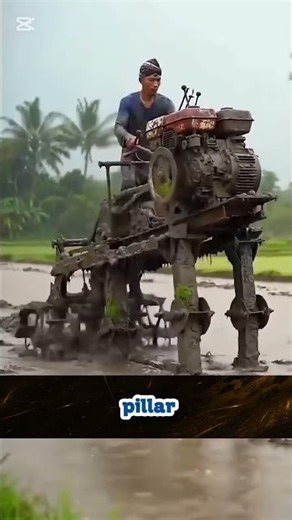 🧠 Genius Farmer Builds “Walking Machine” from Scrap! 😱 | Inspired by Zhuge Liang💡#genius #technology