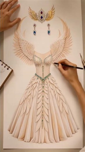 Princess Dress Design 👑 | Idea → Sketch → Model | AI Fashion Transformation #fashion #shortvideo