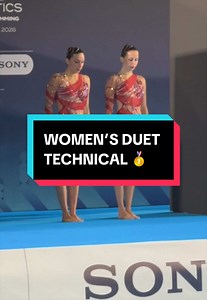 Their first GOLD together! 🥹 Laelys Alavez & Romane Lunel put on a fantastic performance of their ‘The Heart’ Duet Tech in front of the Spanish crowd ♥️ #ArtisticSwimming #worldcup #full #routine #france