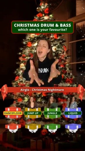 Something to enjoy with your nan? 🤣 I love that there's DnB for any season 🎅🎄✨️ Shouts to the Drum & Bass artists: 💃 DANCEFLOOR 💃 "Christmas Nightmare" by Airglo 🚀 JUMP UP 🚀 "My Ho Ho Home Is The Rave" Glizzy bootleg of Hedex & Eksman MC 🌴 JUNGLE 🌴 "Thugged Out Elves" by Spor 🌊 LIQUID 🌊 "Santa Claus Is Coming To Town" cover by Catching Cairo (prod papapedrobeats) P.S. I hope music brings you joy and comfort over the holidays and new year 💜 #drumandbass #dnbnation #jumpupdnb #dnbmusic