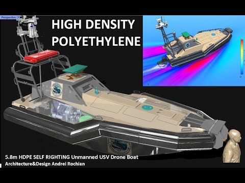 5.8m HDPE SELF RIGHTING Unmanned USV Drone Boat Architecture&Design Andrei Rochian