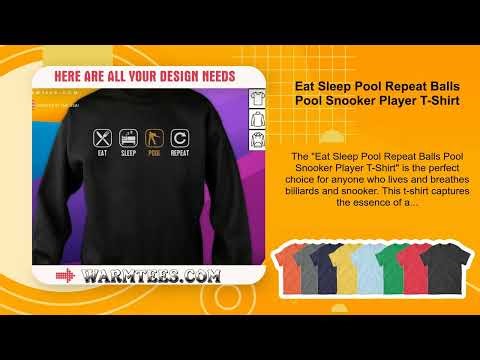 Eat Sleep Pool Repeat Balls Pool Snooker Player T-Shirt
