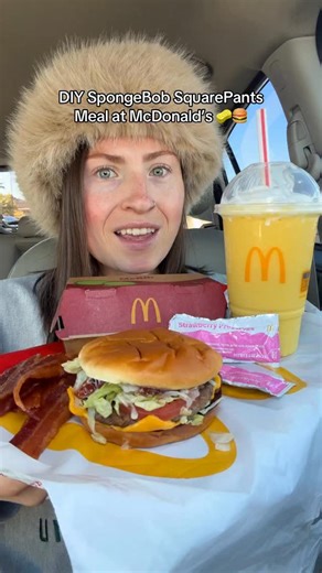 Morgan Chomps on Instagram: "How to build your own SpongeBob meal at McDonald’s since BK sold out 🥹🧽🍔 Would you try a jellyfish jelly Krabby Patty? @mcdonalds @spongebobmovie #spongebob #fastfood #newfood #foodhacks #mcdonalds #spongebobmovie #spongebobsquarepants #foodreview #krabbypatty #burger #bacon #smoothie #dessert #mcrib #diy"
