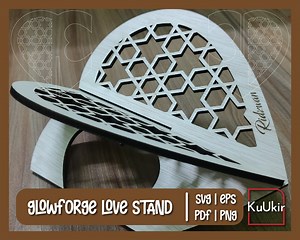 Glowforge Love Book Stand SVG File: Laser Cut Rehal Template (digital Download) - Etsy
