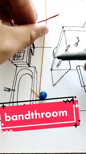 DRAWING WITH AN ELASTIC BAND #bathroom #fyp #tiktok #drawing