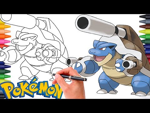 Comment Dessiner LE POKÉMON MÈGA-TORTANK (Mega Blastoise) FACILEMENT ! | MÈGA-POKEMON