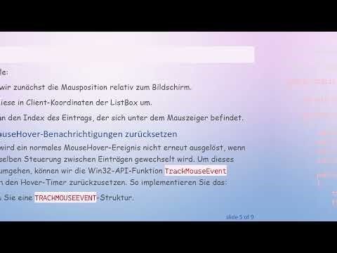 So legen Sie für jeden Eintrag in einer ListBox mit WinForms einen unterschiedlichen Tooltip-Text f
