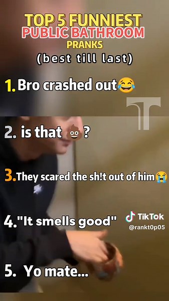 Top 5 funniest bathroom pranks👑#harmless #pranks #bathroomfail #funny #funnyvideos #moments #top10 #trend #trending #blowthisup #viral #viralvideo#top5 #ranking #funniest #viraltiktok #fy #foryoupage #fyp #fypシ #fypシ゚viral #foryou ##funnyprank #creatorsearchinsights