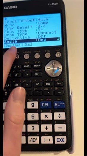 How to change to radians on Casio fx cg50