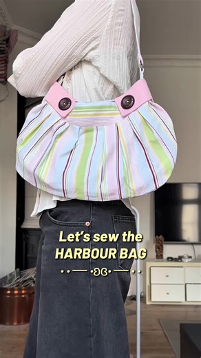 Introducing the Harbour Bag sewing pattern ⚓︎ ‎♡‧₊˚ it’s now live on my Etsy shop - link in bio ⚓️ #sewingpattern #pleatedbag #sewingtutorial #buttonbag #sewtok