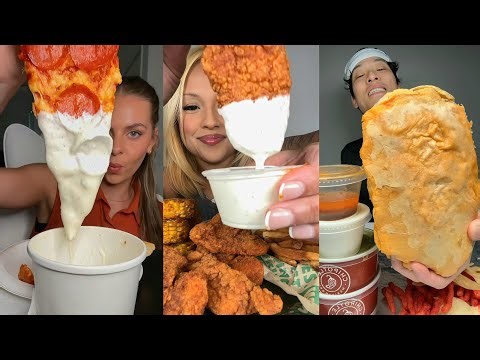 TIKTOK Mukbang Compilation | Chipotle, Wingstop, Taco Bell, Buldak, & More! 🌯🍗🌮🌶🔥